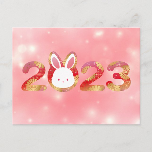 Carte Postale 2023, Nouvel An Chinois, Lapin (Devant)