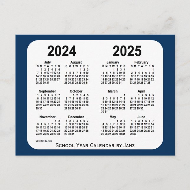 Carte Postale 2024-2025 Boîte de police Calendrier de l'école bl (Devant)
