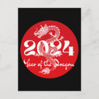 2024 année du dragon rouge blanc