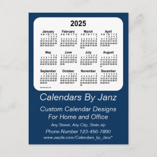 Carte Postale 2025 Police Box Blue Business Calendar par Janz