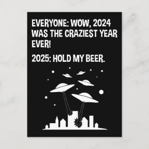 Carte Postale 2025 Tenez ma bière Jour de l'An