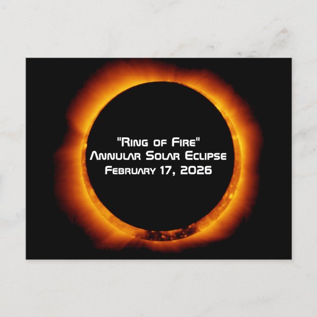 Carte Postale 2026 Annular Ring of Fire Solar Eclipse (Devant)