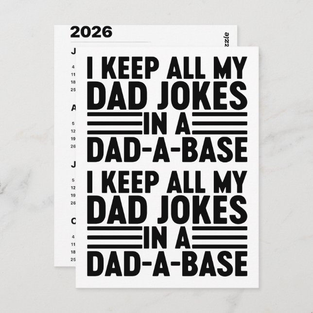 Carte Postale 2026 Dad Jokes Advent Calendar Christmas Countdown (Devant / Derrière)