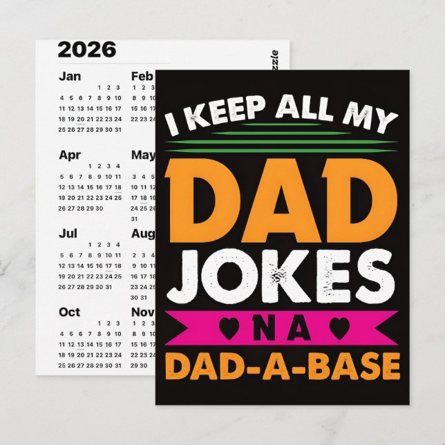 Carte Postale 2026 Dad Jokes Advent Calendar Christmas Countdown (Devant / Derrière)