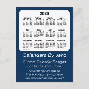 Carte Postale 2026 Police Box Blue Business Calendar par Janz