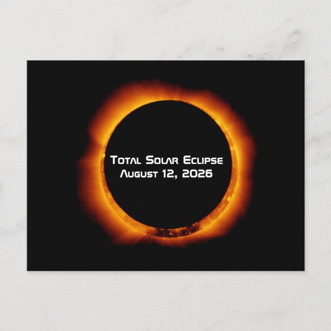 Carte Postale 2026 Total Solar Eclipse (Devant)