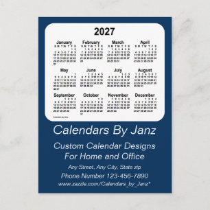 Carte Postale 2027 Police Box Blue Business Calendar par Janz