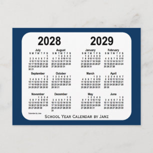 Carte Postale 2028-2029 Boîte de police Calendrier de l'école bl