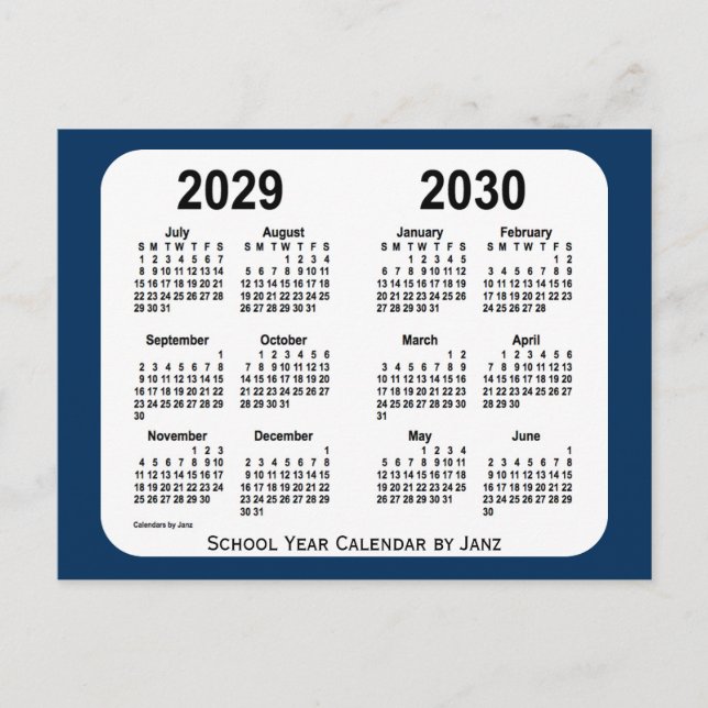 Carte Postale 2029-2030 Boîte de police Calendrier de l'école bl (Devant)