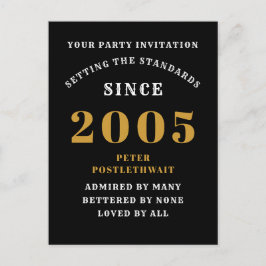 Carte Postale 20e Anniversaire 2005 Or Noir
