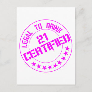 Carte Postale 21 Anniversaire Certifié Maintenant 21-rose