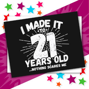 Carte Postale 21 Ans Mème sarcastique vieux drôle 21ème annivers
