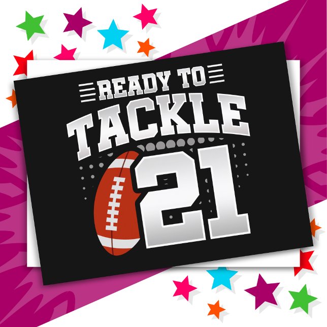 Carte Postale 21 Ans Tackle Football Party 21ème anniversaire (Créateur téléchargé)