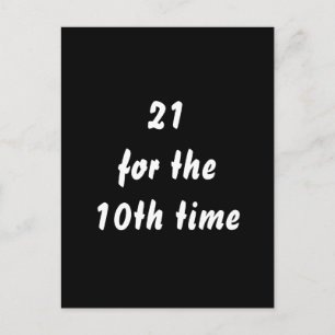 Carte Postale 21 pour la 10ème fois. 30e anniversaire. Blanc noi