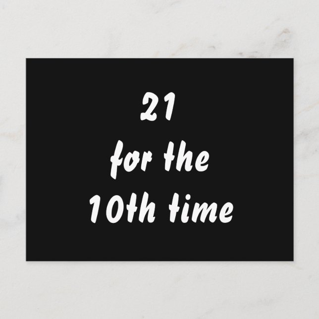 Carte Postale 21 pour la 10ème fois. 30e anniversaire. Noir Blan (Devant)