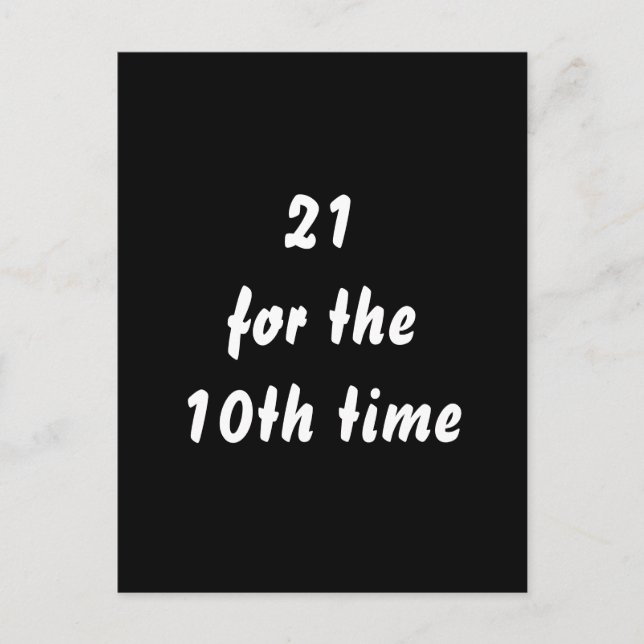 Carte Postale 21 pour la 10ème fois. 30e anniversaire. Noir Blan (Devant)