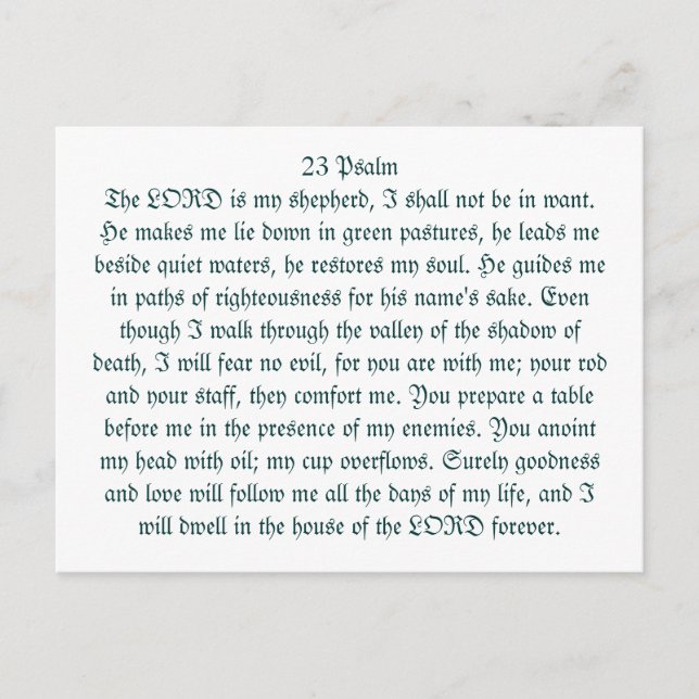 Carte Postale 23 psaumes (Devant)