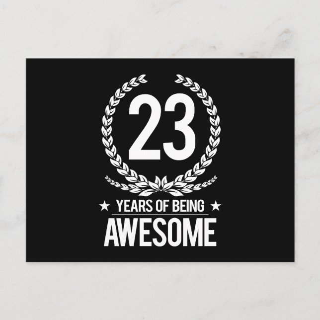 Carte Postale 23e anniversaire (23 ans d'être génial) (Devant)