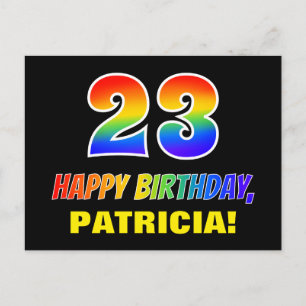 Carte Postale 23e anniversaire : Bold, amusant, simple, arc-en-c