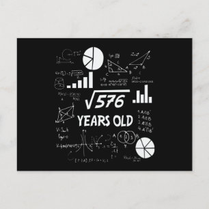 Carte Postale 24e anniversaire Carré mathématiques racine 24 ans