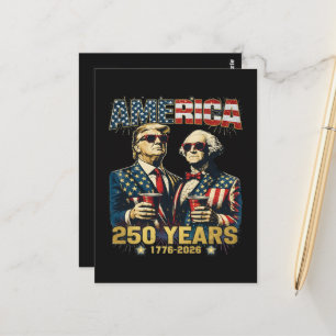Carte Postale 250 ans d'Amérique Anniversaire 250e Trump 