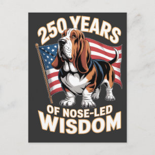 Carte Postale 250 Ans de Sagesse Menée par le Nez Basset Hound