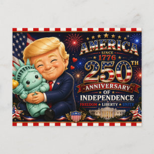 Carte Postale 250 Ans d'Indépendance Trump Statue de la Liberté