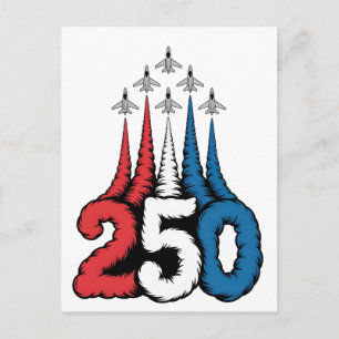 Carte Postale 250e anniversaire Fête nationale Jet Patriotique  
