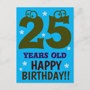 CARTE POSTALE 25 ANS JEUX ANNIVERSAIRE FUN