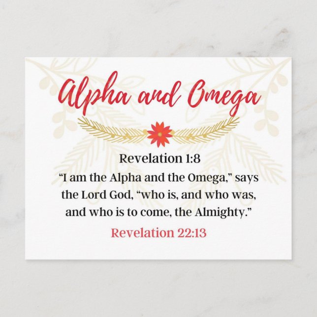 Carte Postale 25 jour | Noms De Jésus Alpha Et De L'Avent Oméga (Dos)