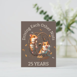 Carte Postale 25e anniversaire  hamsters  à rendre les uns les a