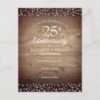 25e Save the Date Anniversaire de Mariage Argenté 