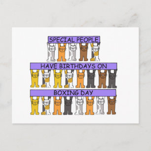 Carte Postale 26 décembre Anniversaire Cute Cartoon Cats