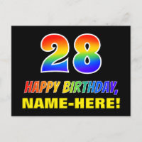 28e anniversaire : Bold, amusant, simple, arc-en-c