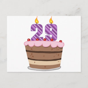 Carte Postale 29 ans sur le gâteau d'anniversaire
