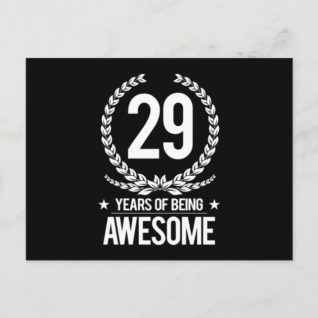Carte Postale 29e anniversaire (29 ans d'être génial) (Devant)