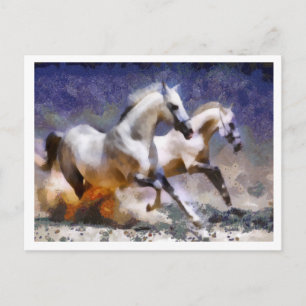 Carte Postale 2 chevaux galopant