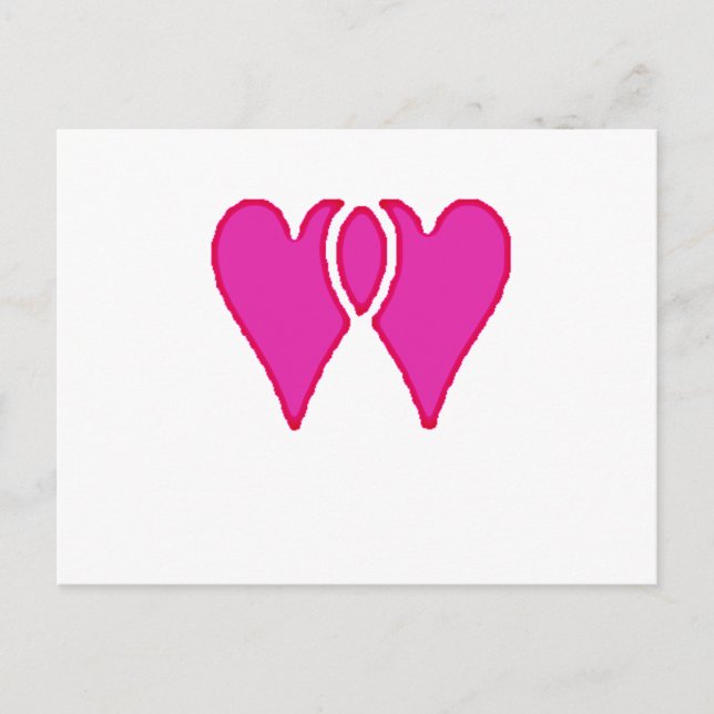 Carte Postale 2 Coeurs ensemble Amour RB Modèle (Devant)