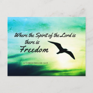 Carte Postale 2 Corinthiens 3:17 Liberté Bible Verse 