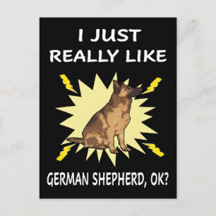 Carte Postale 2 J'Aime Vraiment Le Berger Allemand OK