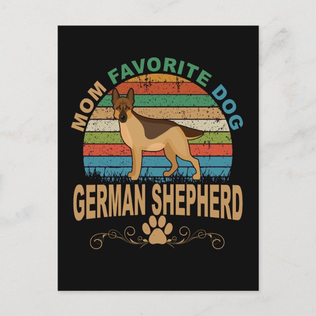 Carte Postale 2 Maman Chien favori Berger Allemand (Devant)