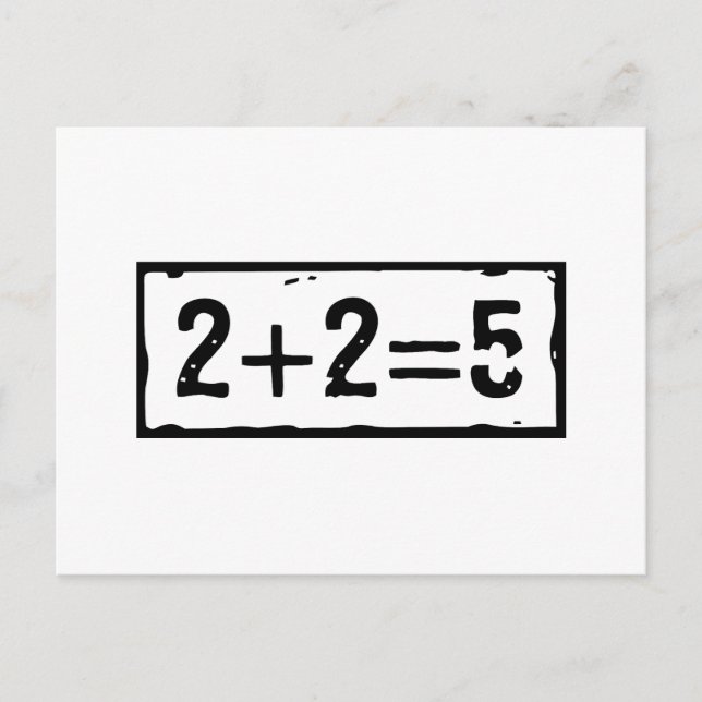 Carte Postale 2 plus 2 égale 5 (Devant)