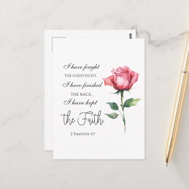 Carte Postale 2 Timothée 4:7 - J'ai combattu le bon combat (Devant/Arrière en situation)