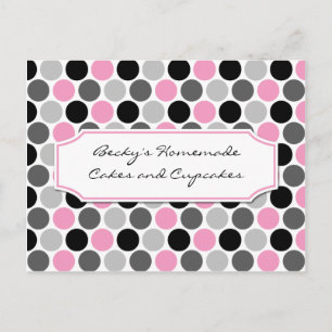 Carte Postale #2Cartes de recettes Cercles Rose Gris Noir Modern