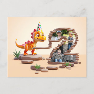 Carte Postale 2e anniversaire Big Number Photo   Dragon Little D
