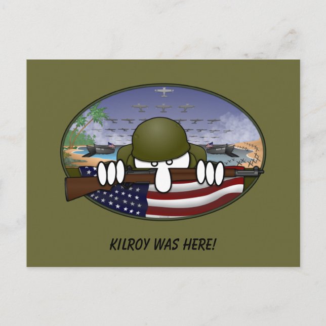Carte postale 2ème guerre mondiale Kilroy (Devant)