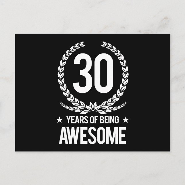Carte Postale 30e anniversaire (30 ans d'être génial) (Devant)
