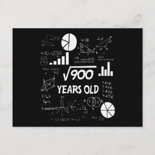 Carte Postale 30e anniversaire Carré mathématiques racine 30 ans