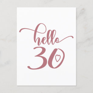 Carte Postale 30e anniversaire Femme Bonjour 30 Mignon 30 ans