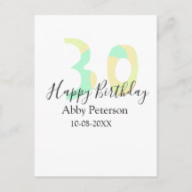 30e anniversaire lettre grasse pastel jaune noir r